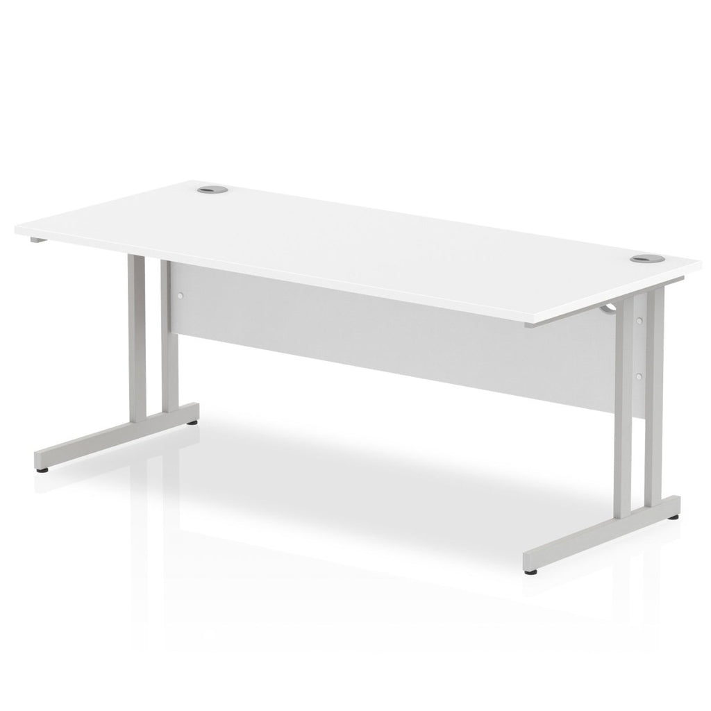 Office furniture impulse-180mm-straight-desk-cantilever-leg Dynamic  Silver Colour White 