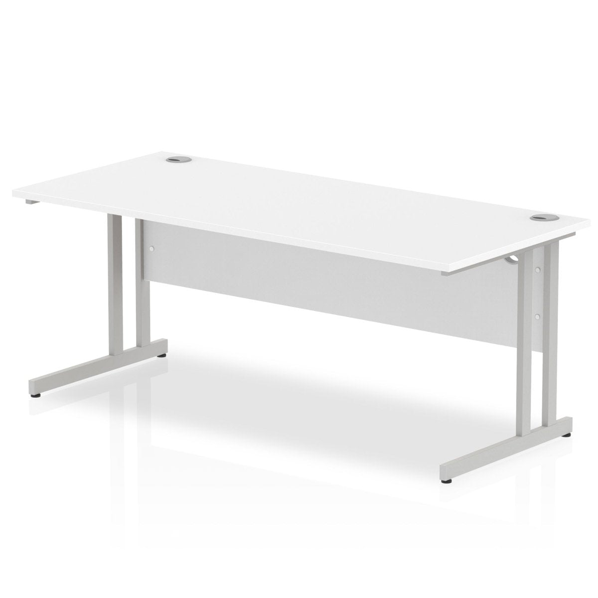Office furniture impulse-180mm-straight-desk-cantilever-leg Dynamic  Silver Colour White 