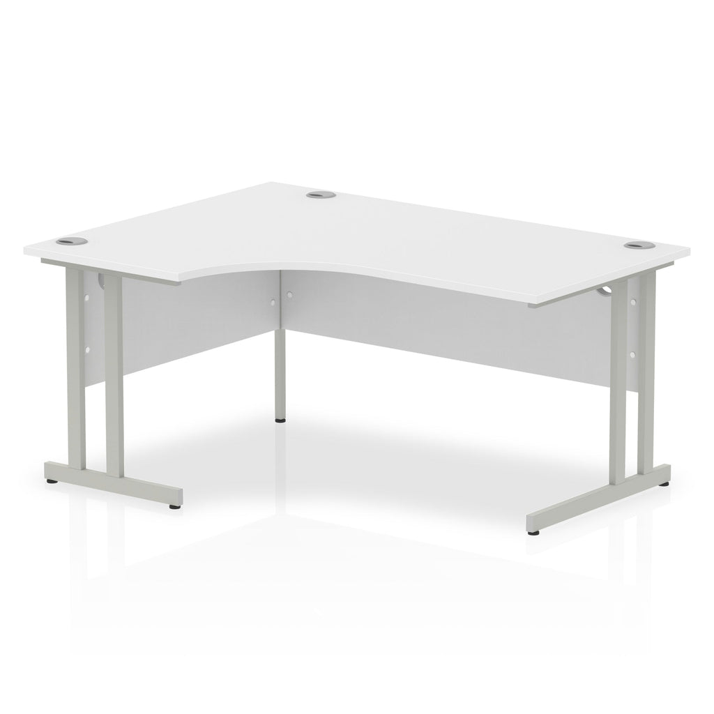 Office furniture impulse-160mm-left-crescent-desk-cantilever-leg Dynamic  Silver Colour White 