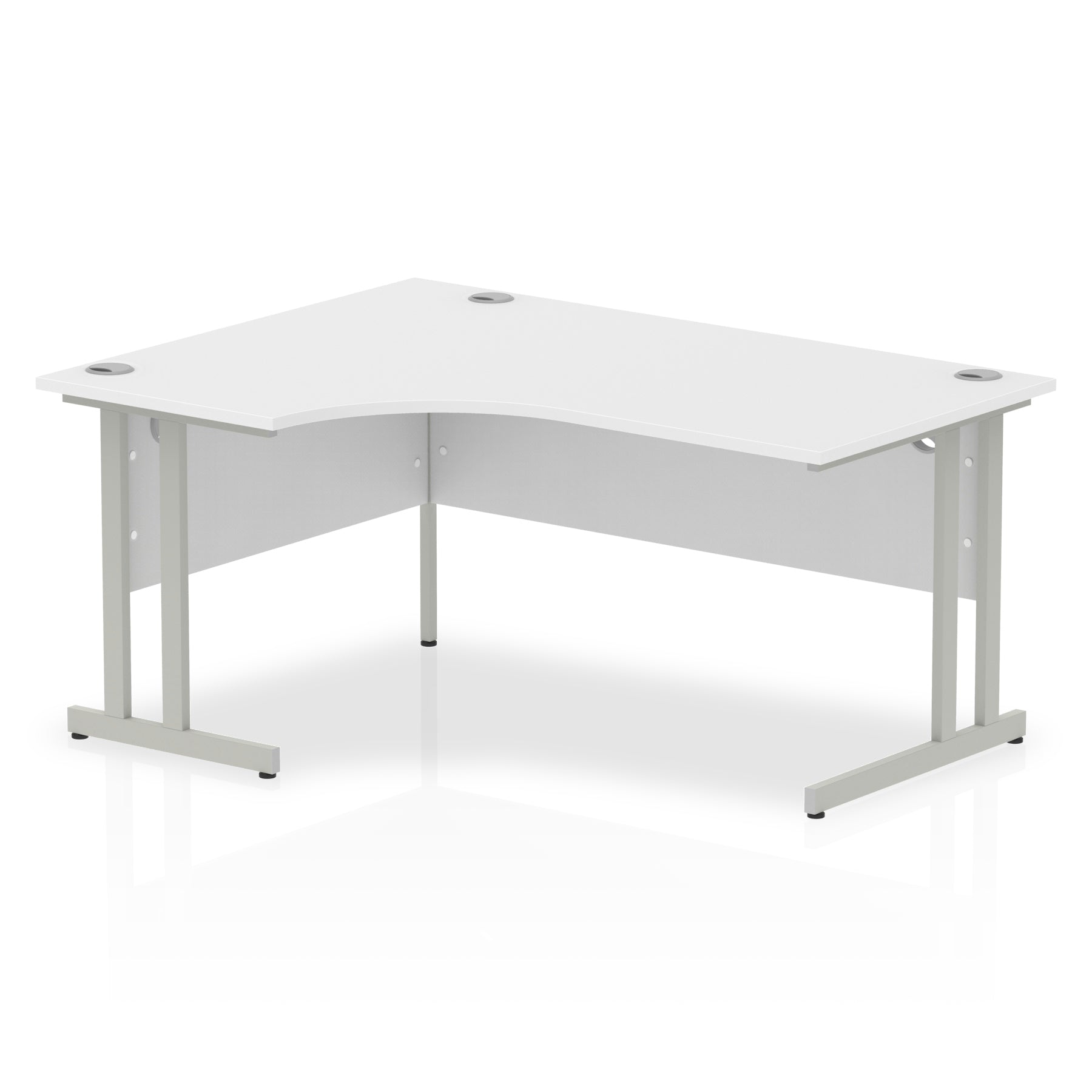 Office furniture impulse-160mm-left-crescent-desk-cantilever-leg Dynamic  Silver Colour White 