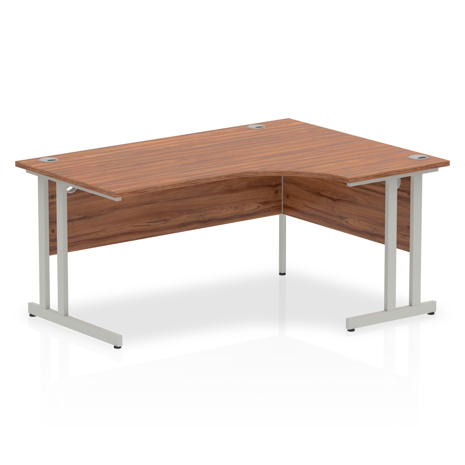 Office furniture impulse-160mm-right-crescent-desk-cantilever-leg Dynamic  Silver Colour Walnut 