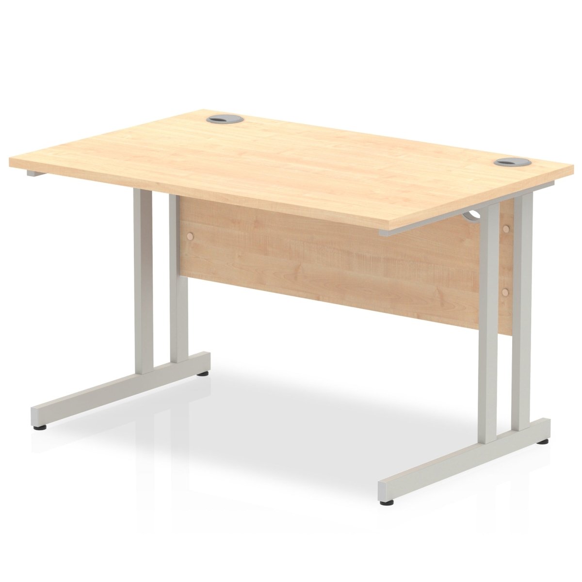 Office furniture impulse-120mm-straight-desk-cantilever-leg Dynamic  Silver Colour Maple 