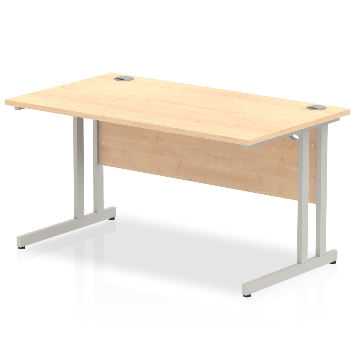 Office furniture impulse-140mm-straight-desk-cantilever-leg Dynamic  Silver Colour Maple 