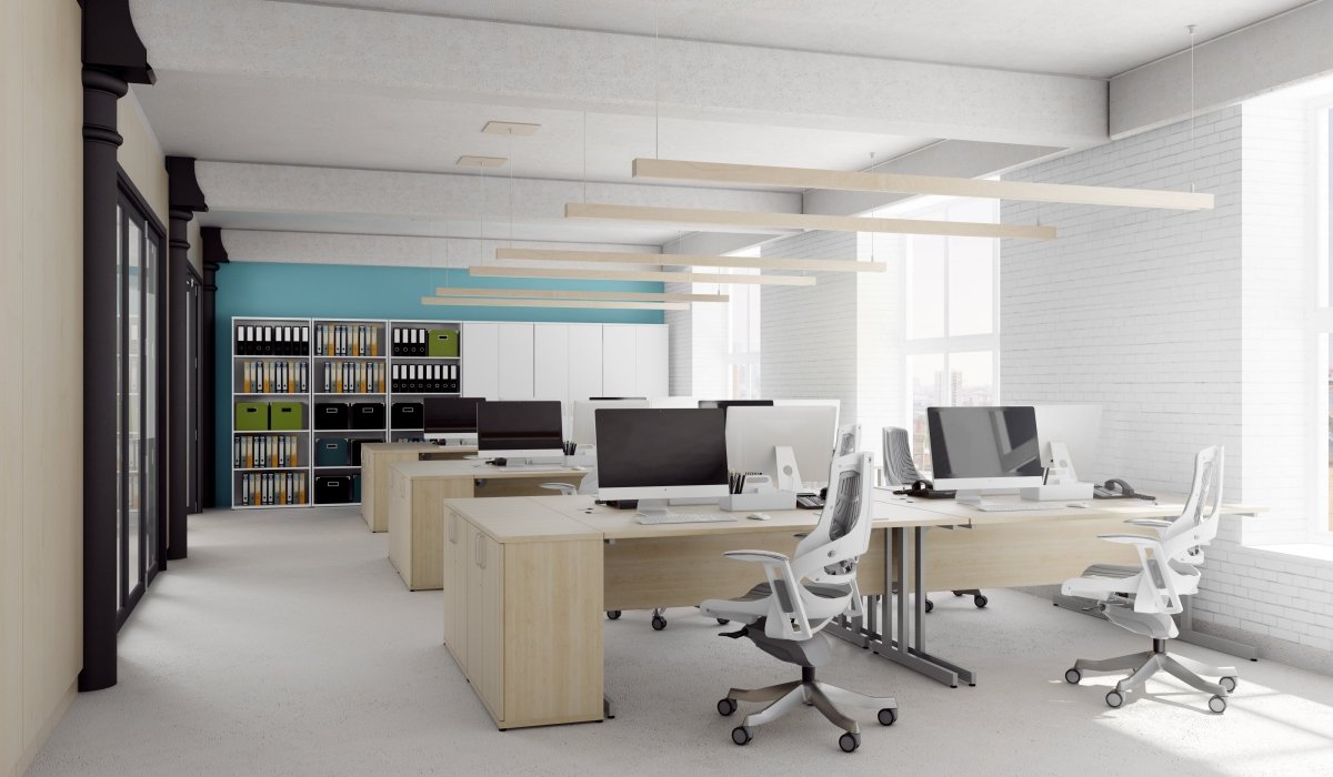 Office furniture impulse-140mm-straight-desk-cantilever-leg Dynamic   Colour  