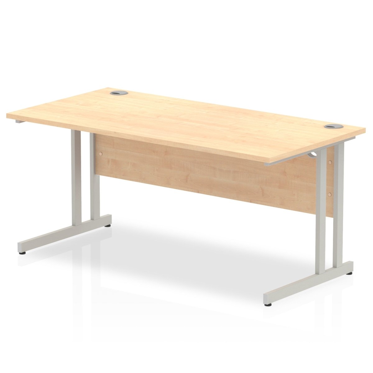 Office furniture impulse-160mm-straight-desk-cantilever-leg Dynamic  Silver Colour Maple 