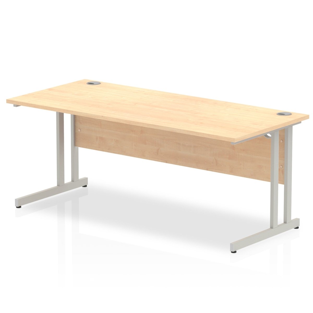 Office furniture impulse-180mm-straight-desk-cantilever-leg Dynamic  Silver Colour Maple 