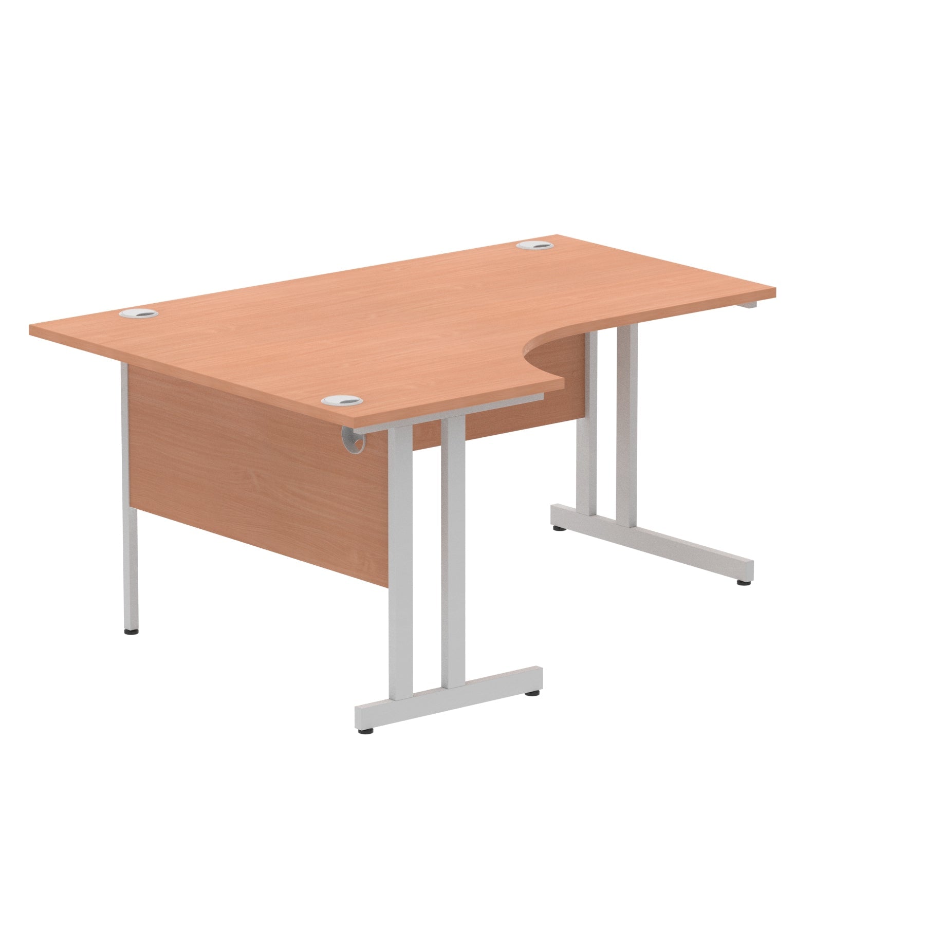 Office furniture impulse-160mm-left-crescent-desk-cable-managed-leg Dynamic  Silver Colour Walnut 