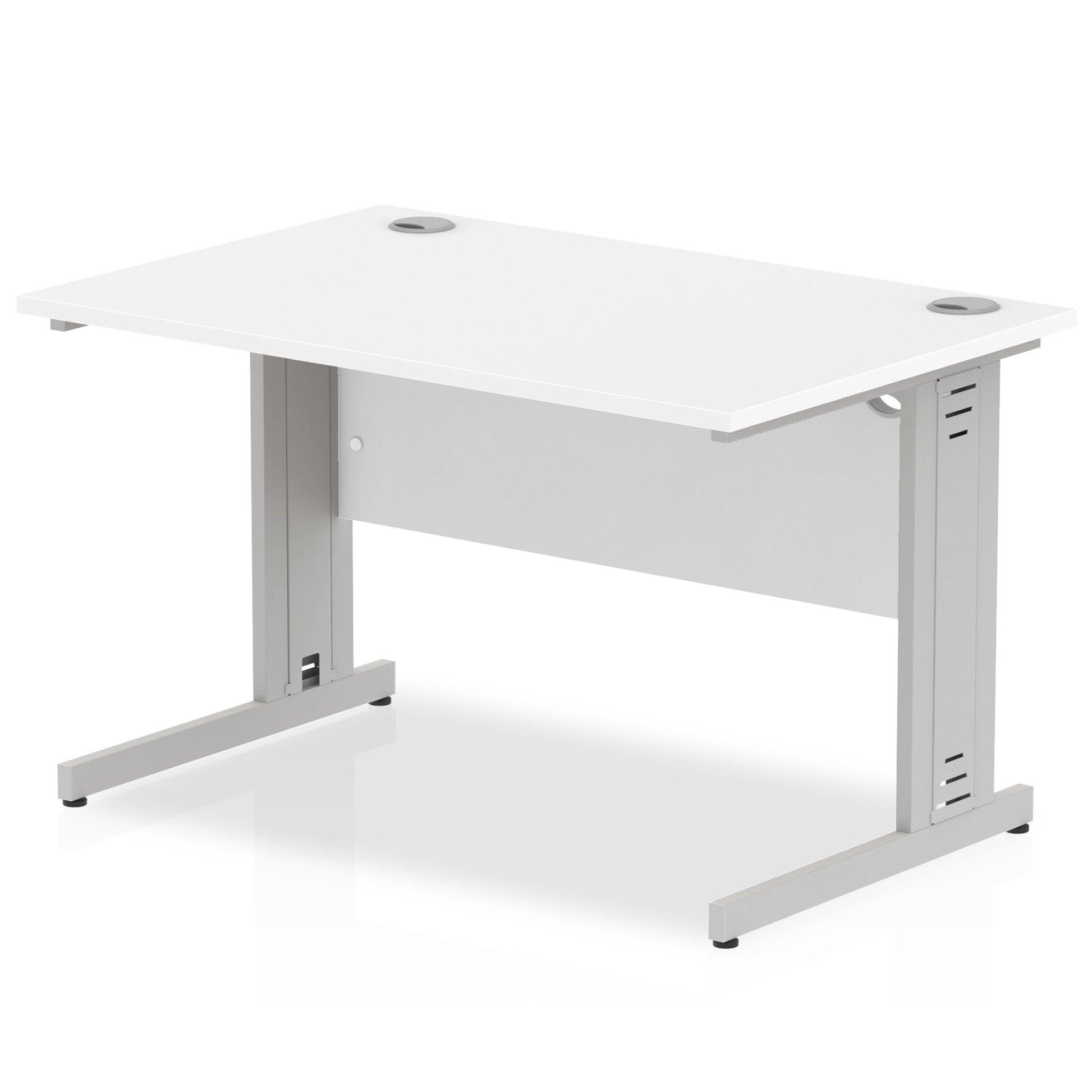 Office furniture impulse-120mm-straight-desk-cable-managed-leg Dynamic  Silver Colour White 