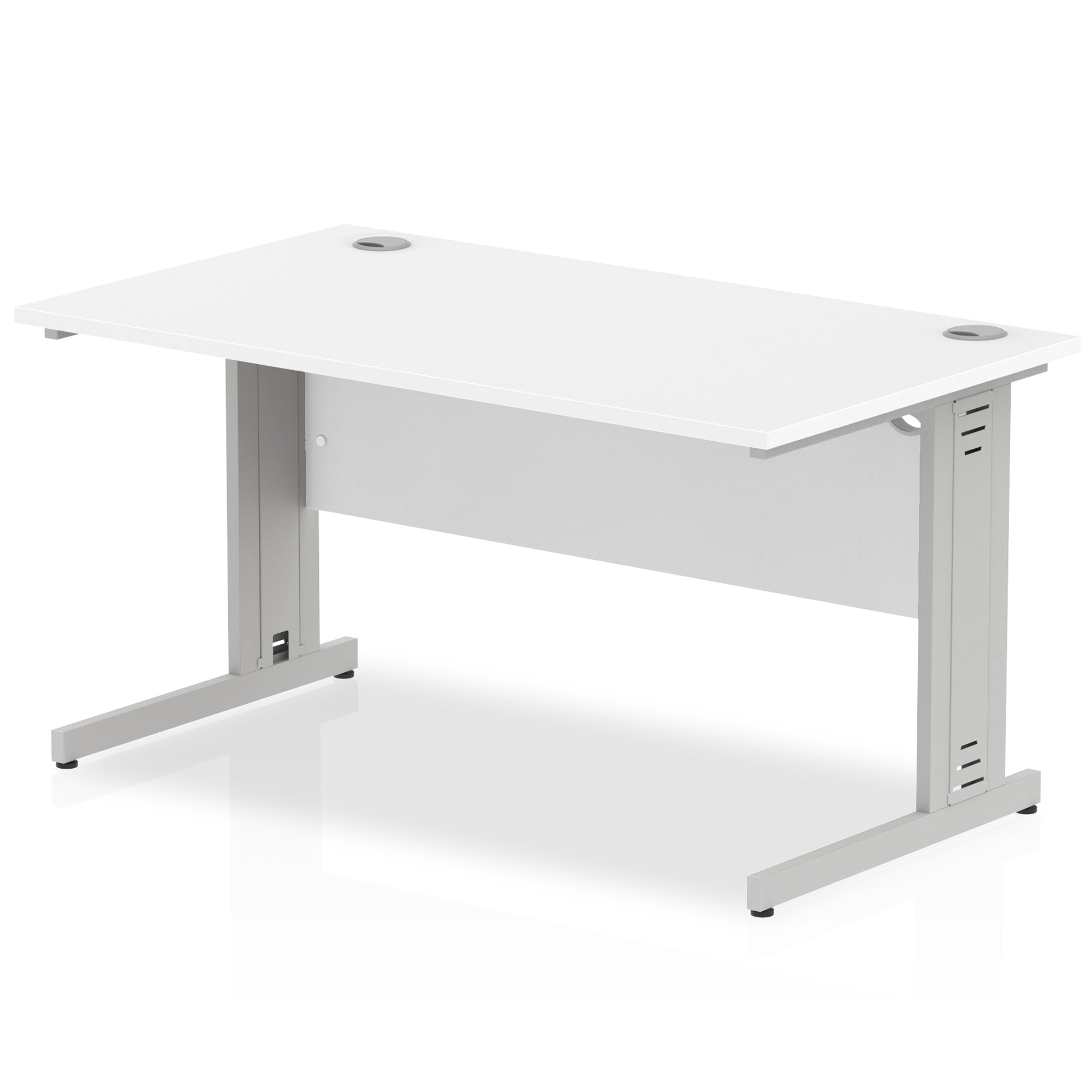 Office furniture impulse-140mm-straight-desk-cable-managed-leg Dynamic  Silver Colour White 