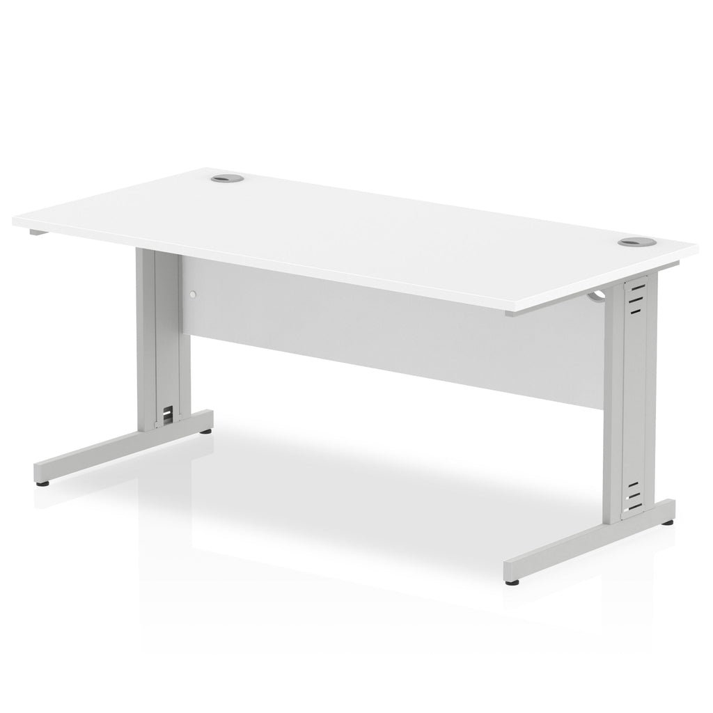 Office furniture impulse-160mm-straight-desk-cable-managed-leg Dynamic  Silver Colour White 