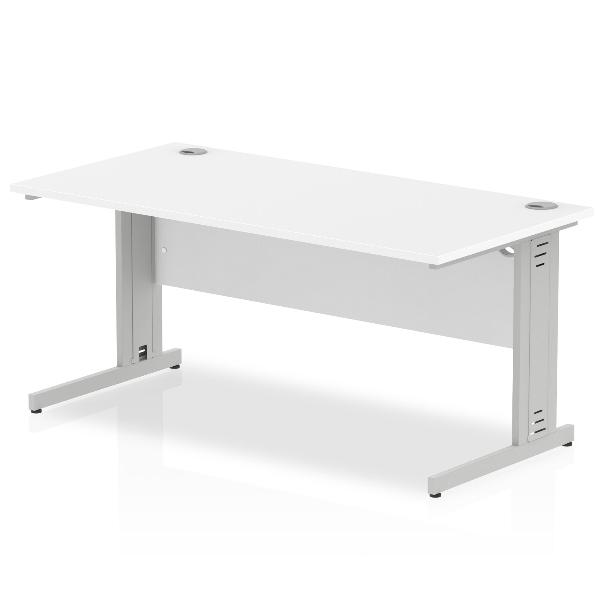 Office furniture impulse-160mm-straight-desk-cable-managed-leg Dynamic  Silver Colour White 