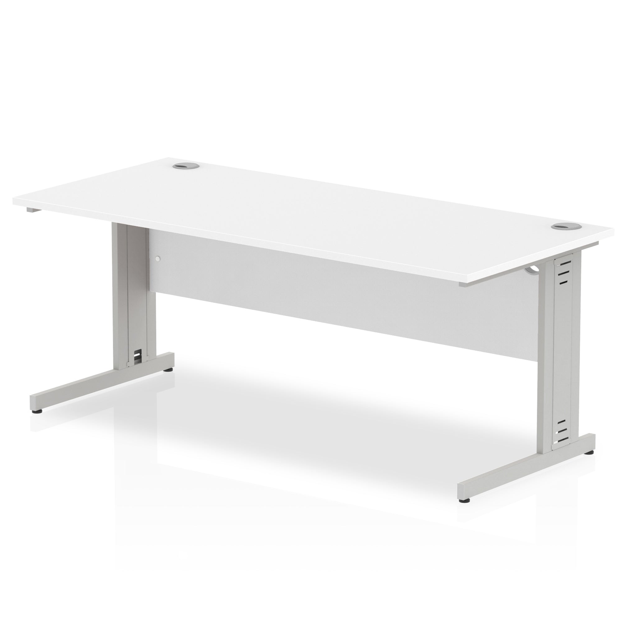 Office furniture impulse-180mm-straight-desk-cable-managed-leg Dynamic  Silver Colour White 
