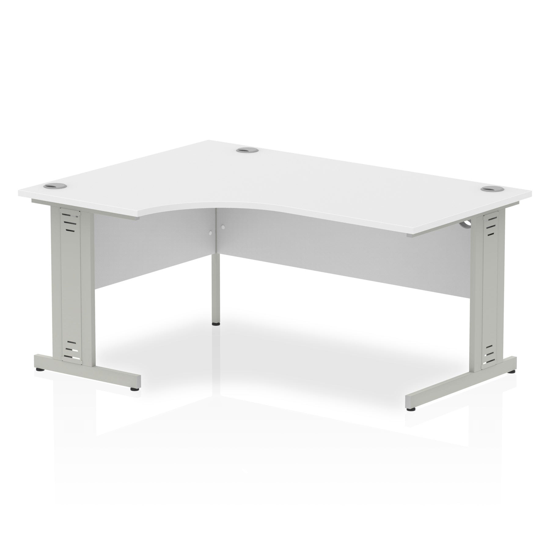 Office furniture impulse-160mm-left-crescent-desk-cable-managed-leg Dynamic  Silver Colour Oak 