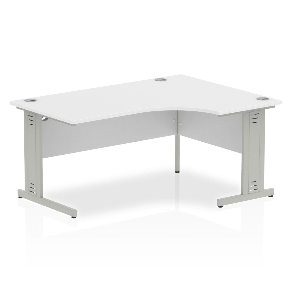 Office furniture impulse-160mm-right-crescent-desk-cable-managed-leg Dynamic  Oak Desk Colour Black Leg