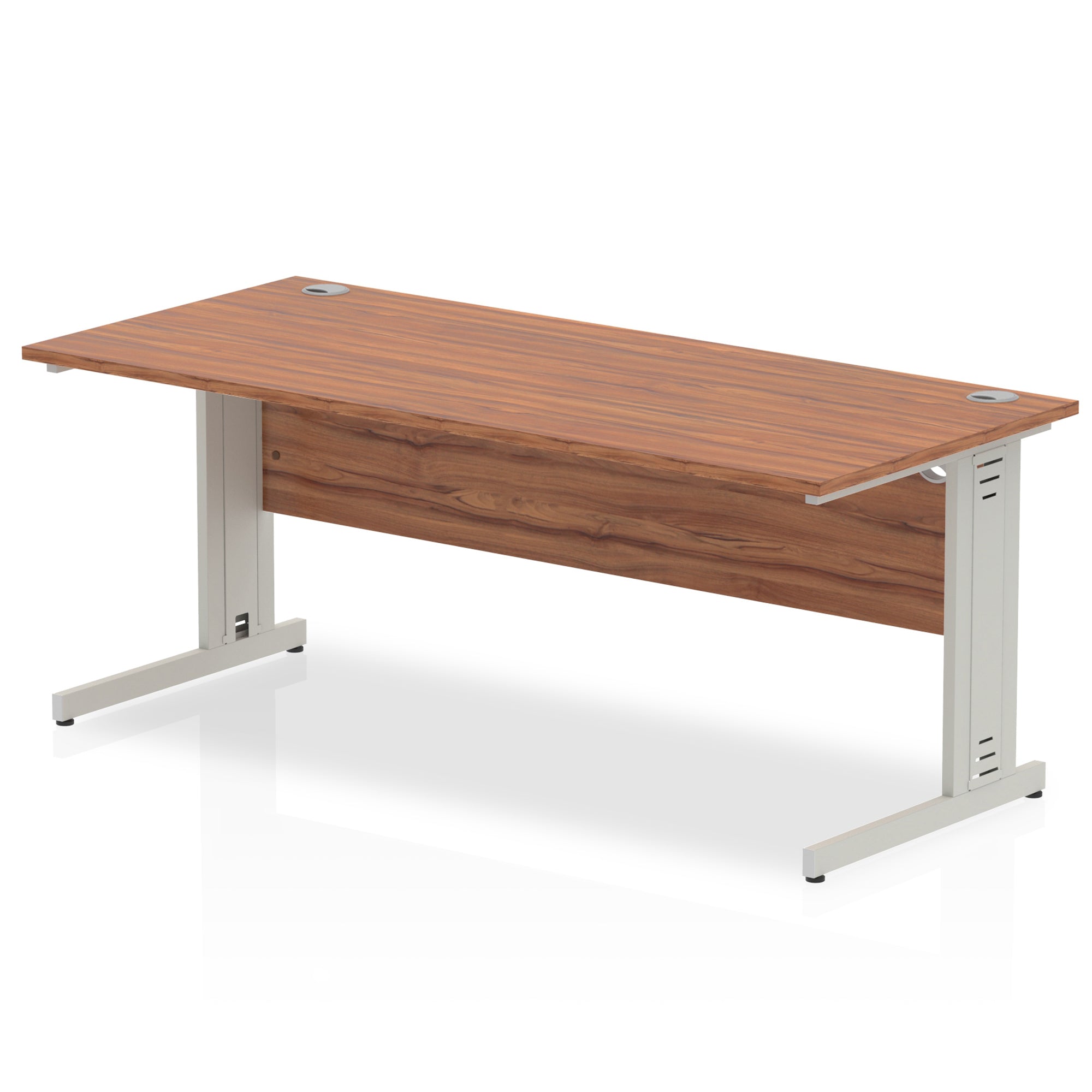 Office furniture impulse-180mm-straight-desk-cable-managed-leg Dynamic  Silver Colour Walnut 