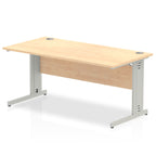Office furniture impulse-160mm-straight-desk-cable-managed-leg Dynamic  Silver Colour Maple 