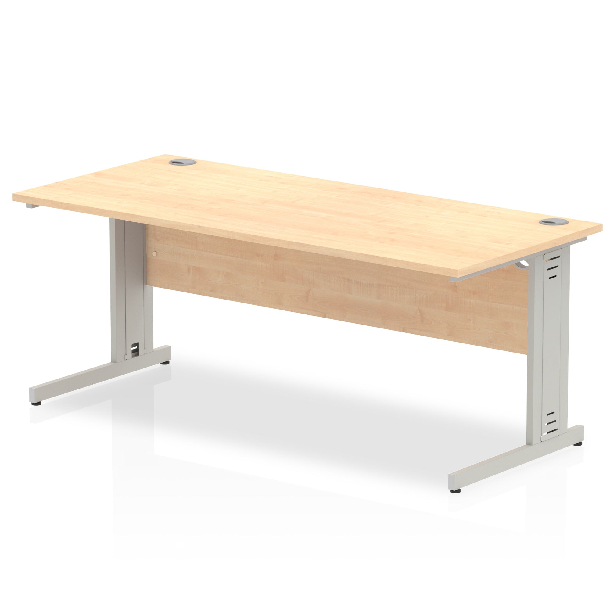 Office furniture impulse-180mm-straight-desk-cable-managed-leg Dynamic  Silver Colour Maple 