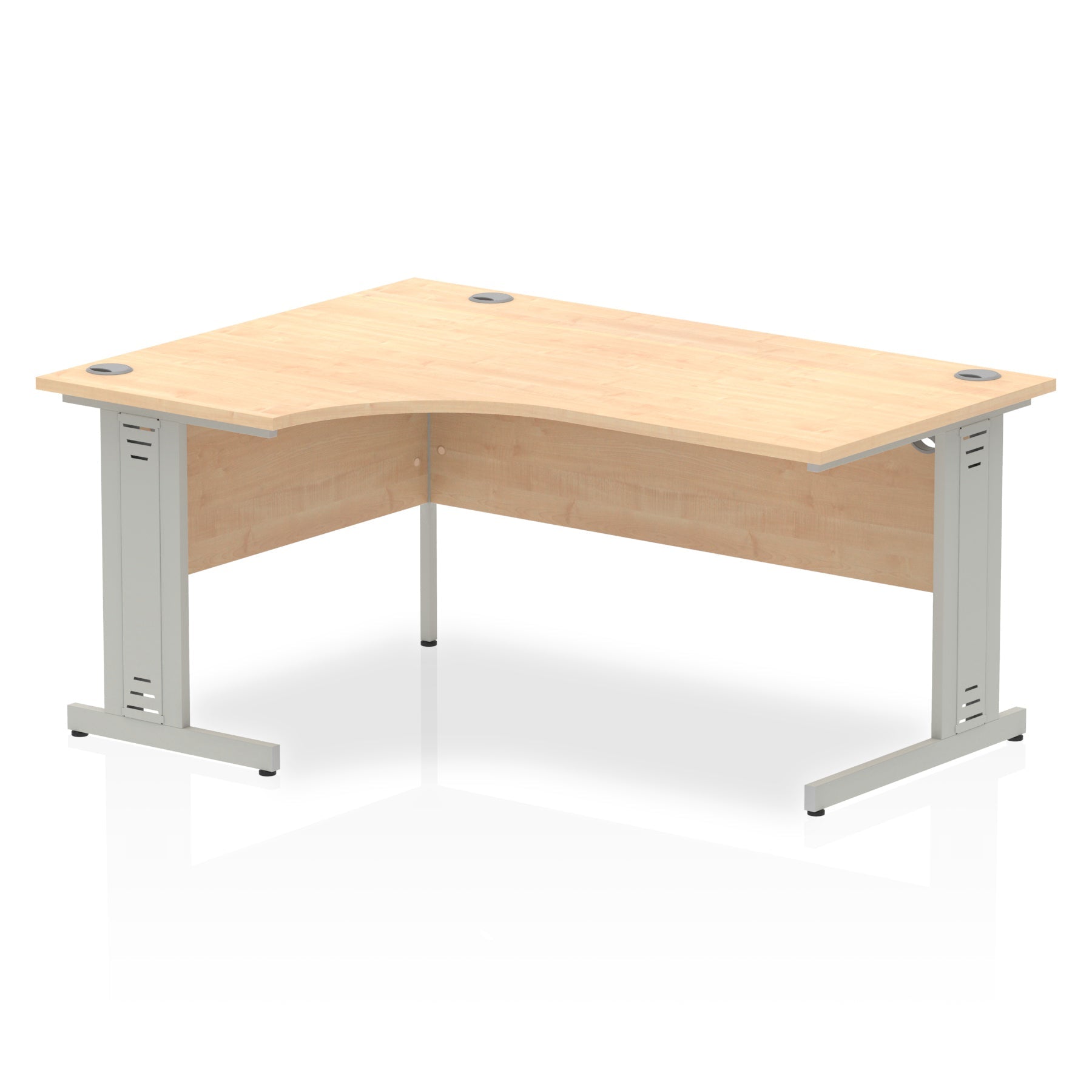 Office furniture impulse-160mm-left-crescent-desk-cable-managed-leg Dynamic  Silver Colour Grey Oak 