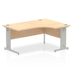 Office furniture impulse-160mm-right-crescent-desk-cable-managed-leg Dynamic  Grey Oak Desk Colour Silver Leg