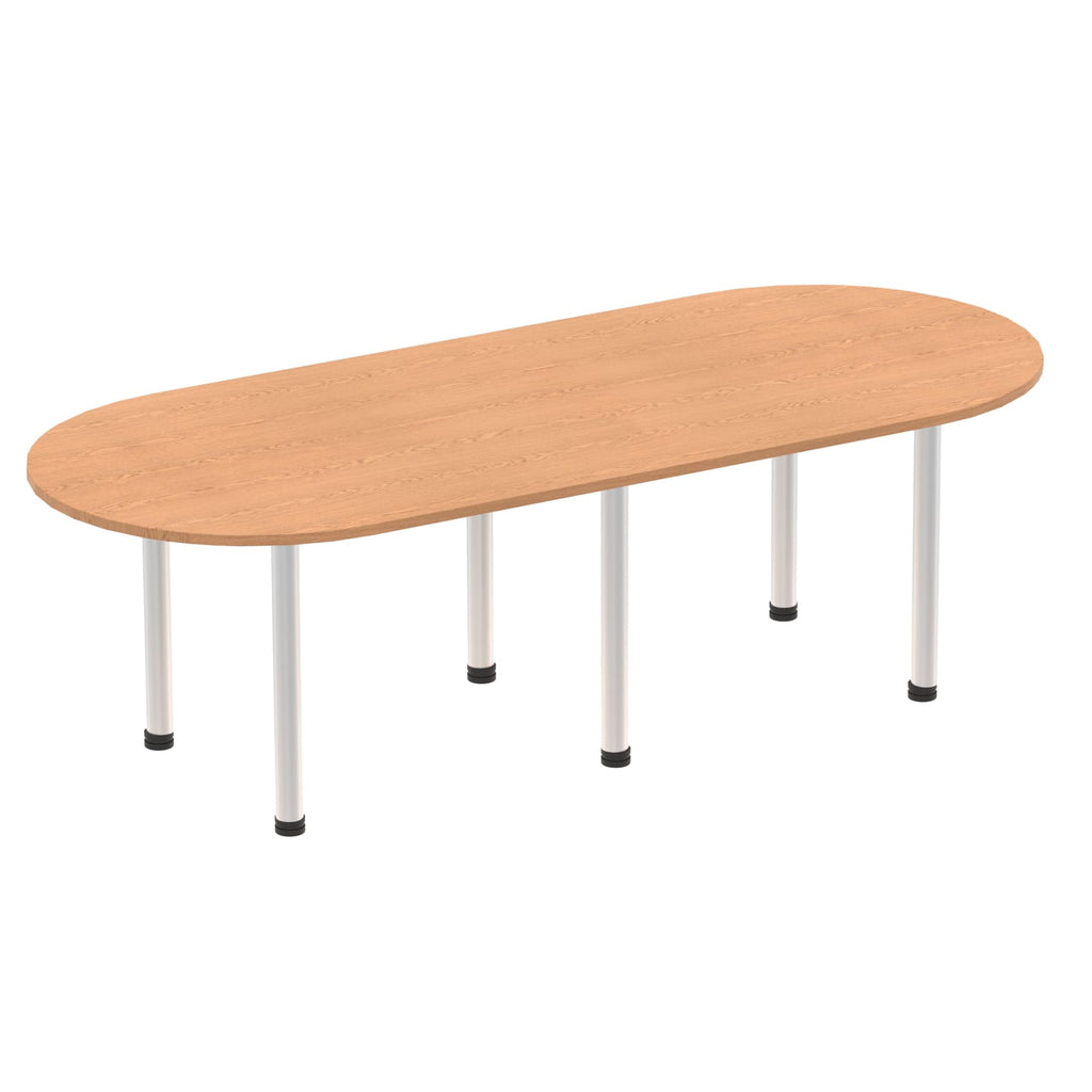 Office furniture impulse-boardroom-table-with-post-leg Dynamic  Maple 240 Wide  Aluminium