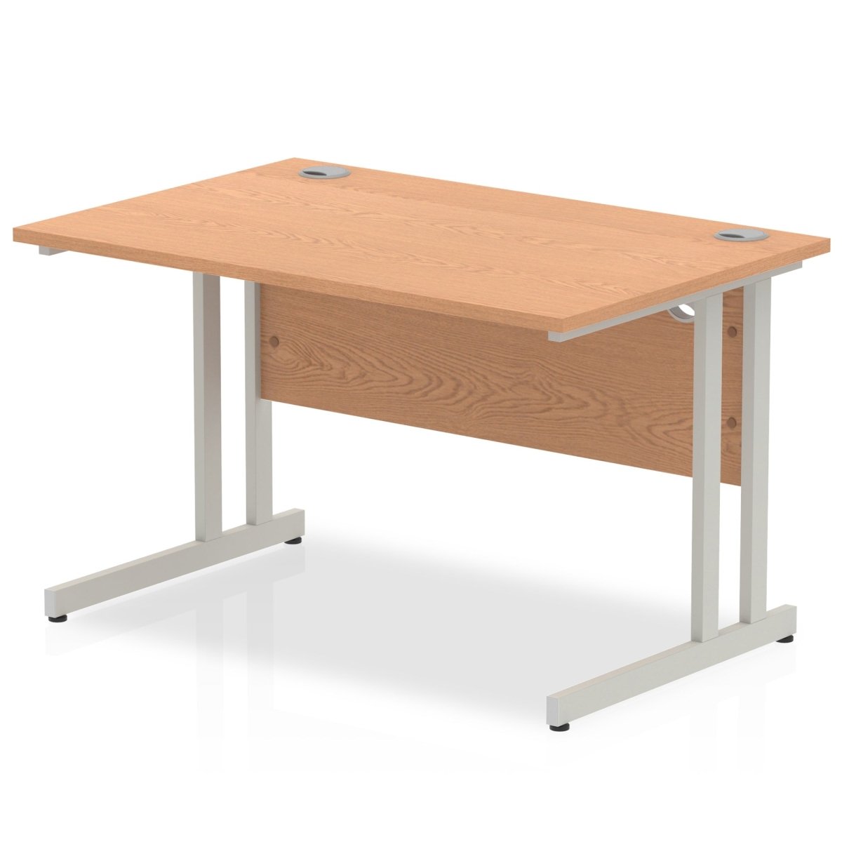 Office furniture impulse-120mm-straight-desk-cantilever-leg Dynamic  Silver Colour Oak 
