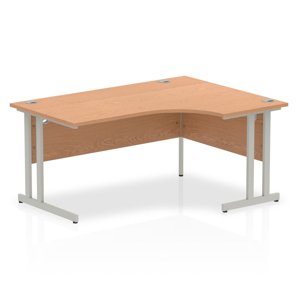 Office furniture impulse-160mm-right-crescent-desk-cantilever-leg Dynamic  Silver Colour Oak 