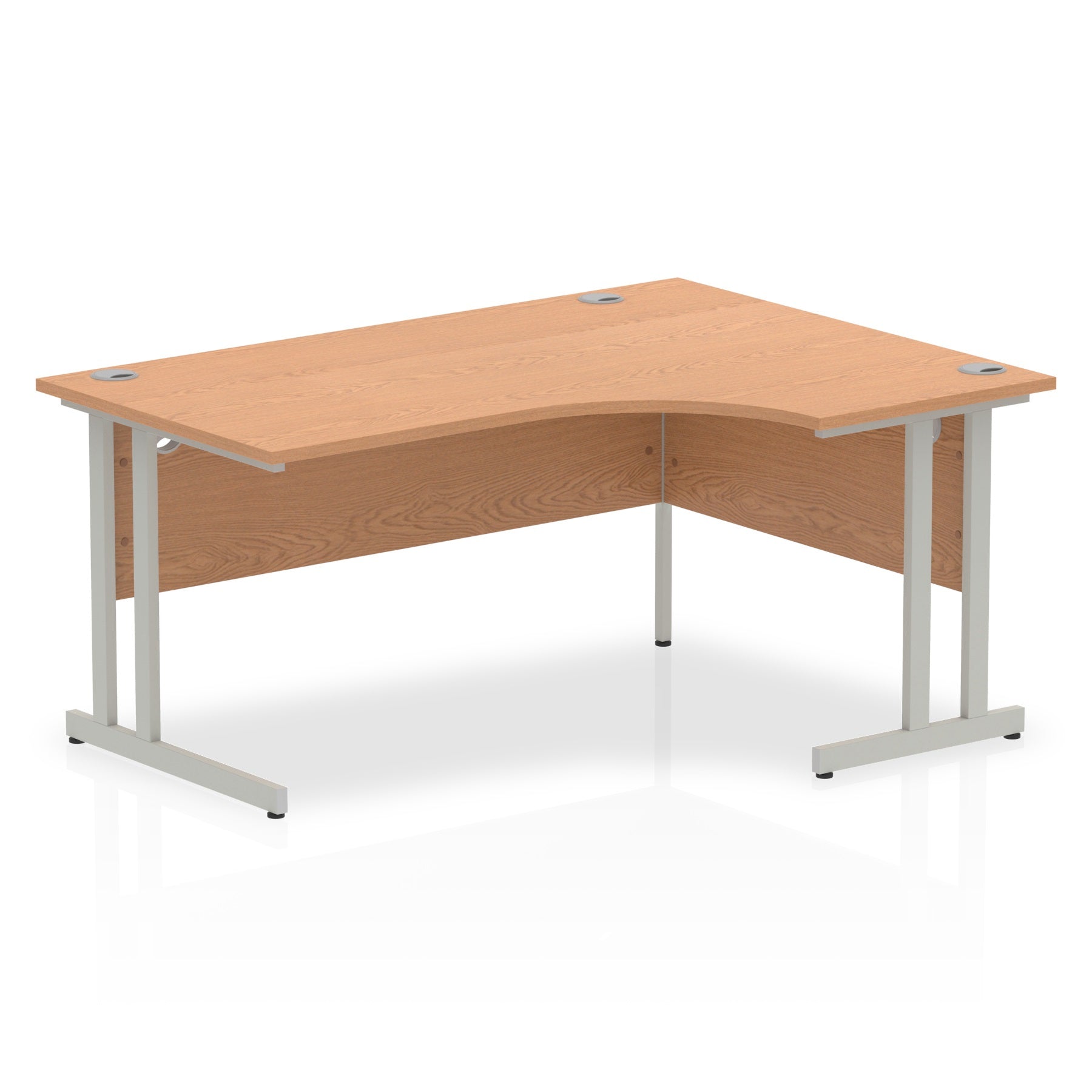 Office furniture impulse-160mm-right-crescent-desk-cantilever-leg Dynamic  Silver Colour Oak 