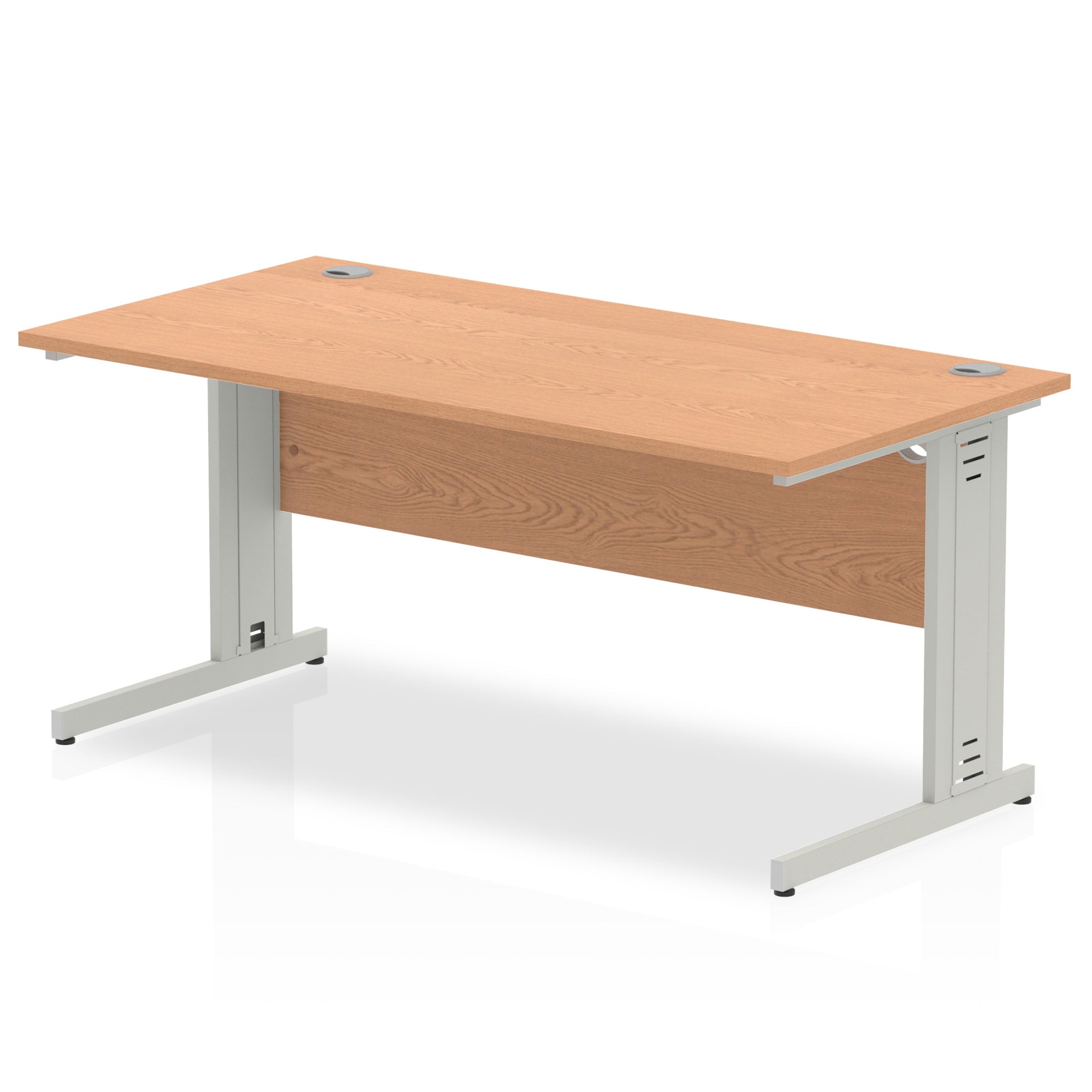 Office furniture impulse-160mm-straight-desk-cable-managed-leg Dynamic  Silver Colour Oak 