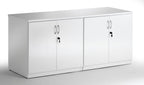 Office furniture high-gloss-twin-cupboard-with-credenza-top Dynamic  White 160  Wide  Wide