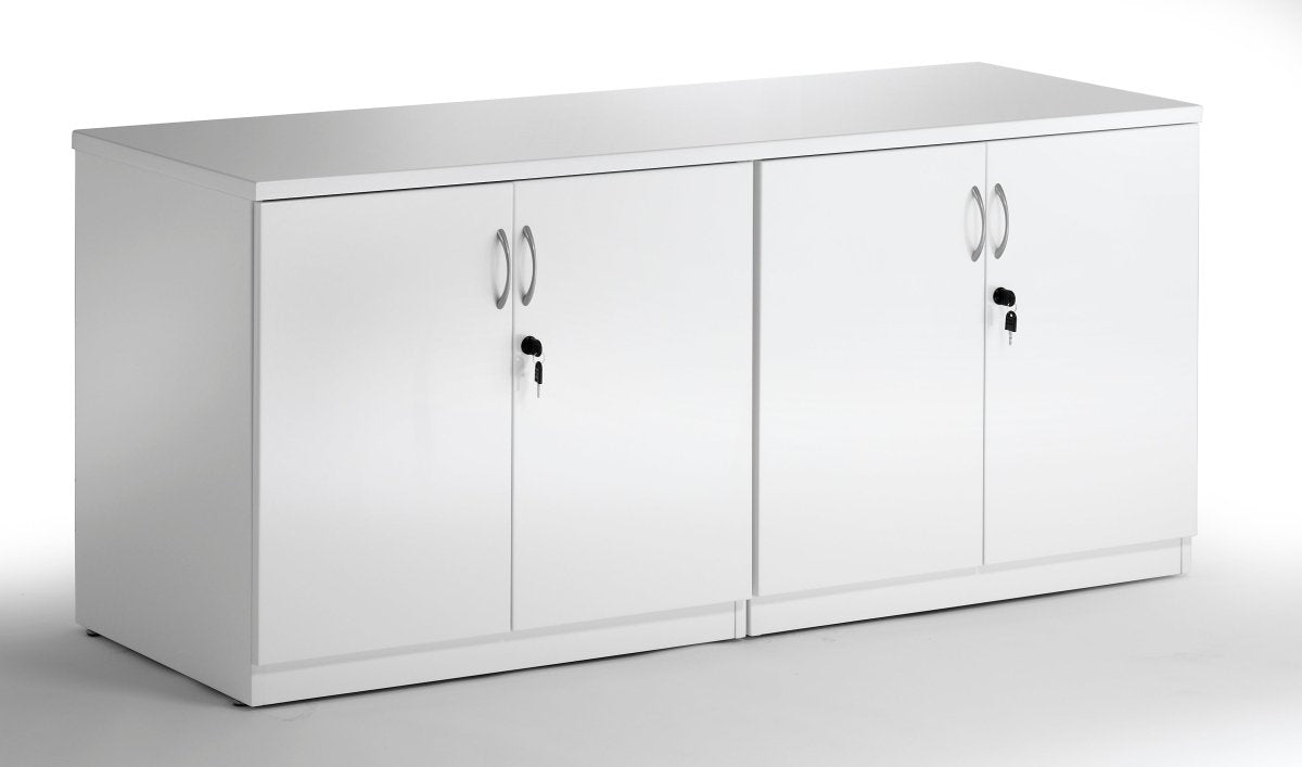 Office furniture high-gloss-twin-cupboard-with-credenza-top Dynamic  White 160  Wide  Wide