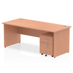 Office furniture impulse-panel-end-straight-desk-with-mobile-pedestal Dynamic  Beech Desk Colour 180 Wide