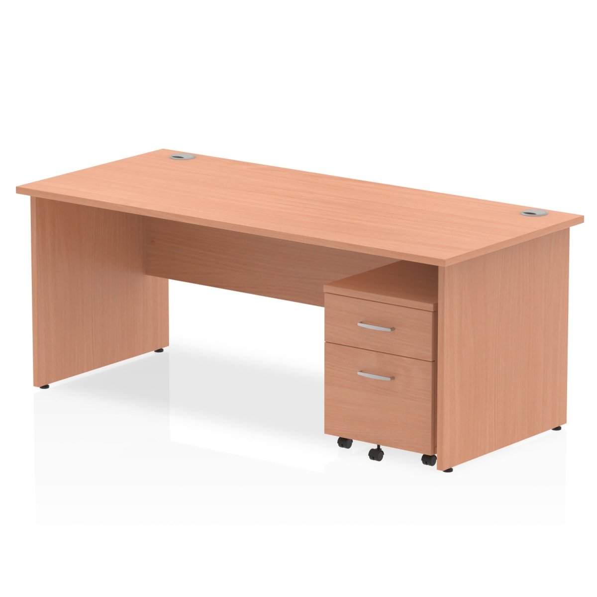 Office furniture impulse-panel-end-straight-desk-with-mobile-pedestal Dynamic  Beech Desk Colour 180 Wide