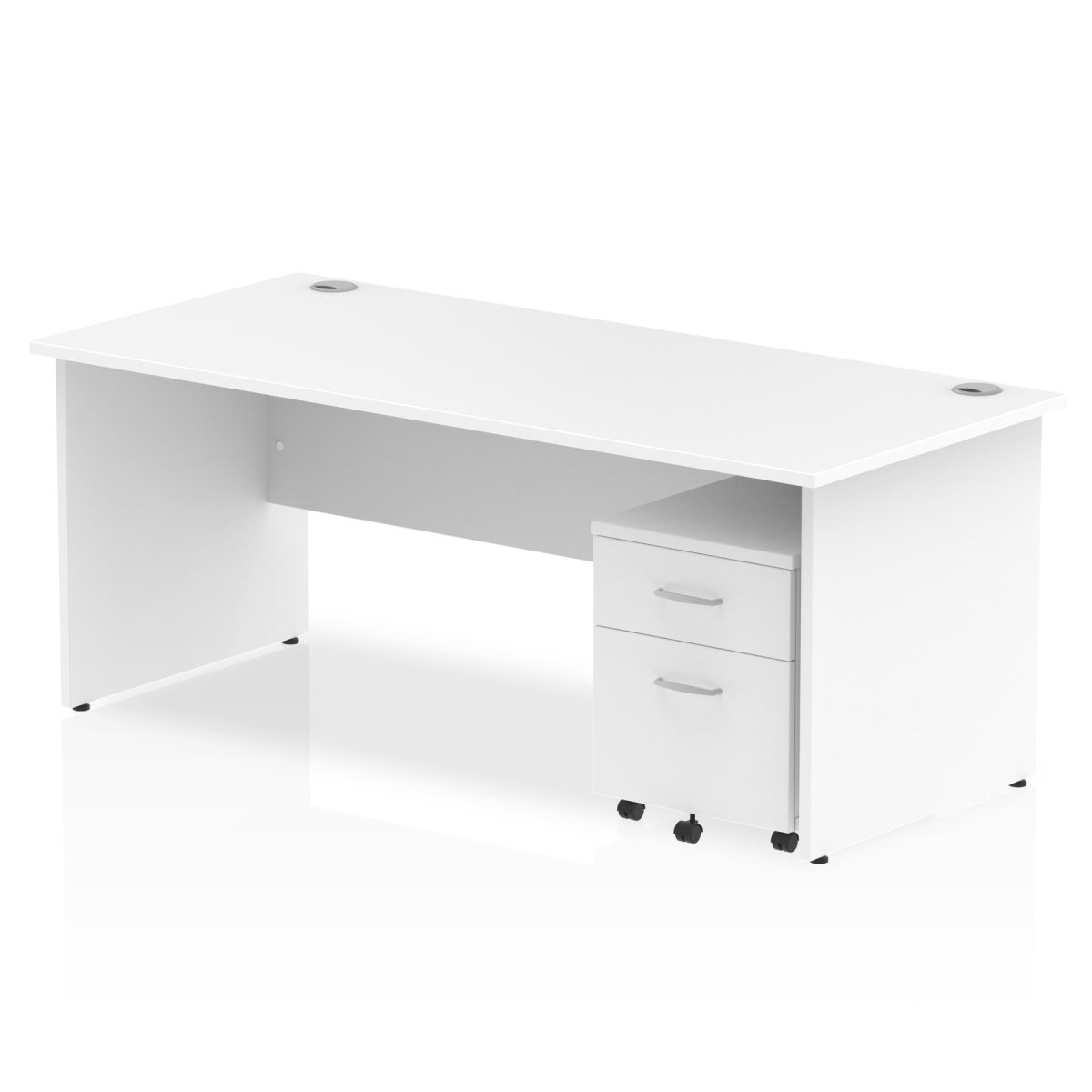Office furniture impulse-panel-end-straight-desk-with-mobile-pedestal Dynamic  White Desk Colour 180 Wide