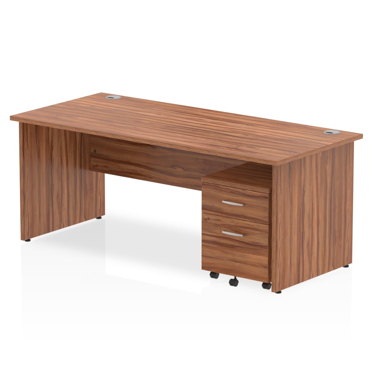 Office furniture impulse-panel-end-straight-desk-with-mobile-pedestal Dynamic  Beech Desk Colour 160 Wide