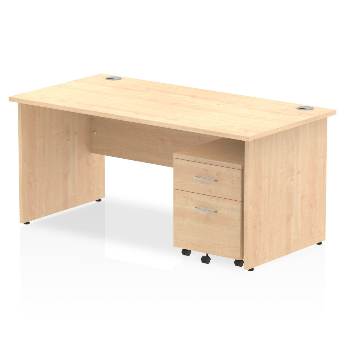 Office furniture impulse-panel-end-straight-desk-with-mobile-pedestal Dynamic  Maple Desk Colour 160 Wide