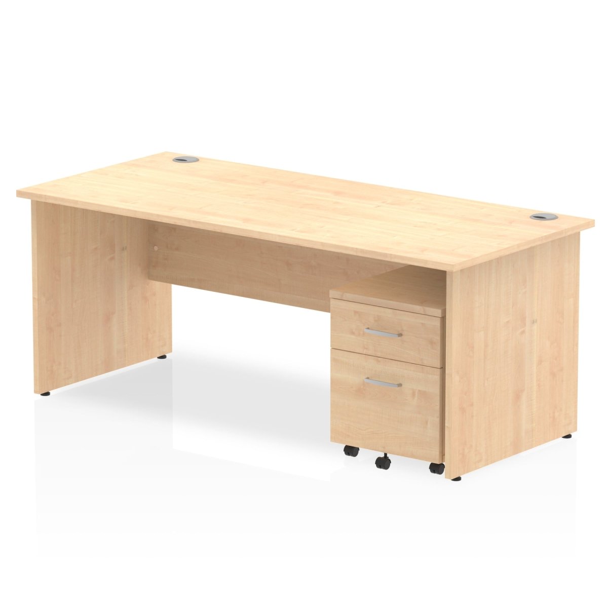 Office furniture impulse-panel-end-straight-desk-with-mobile-pedestal Dynamic  Maple Desk Colour 180 Wide