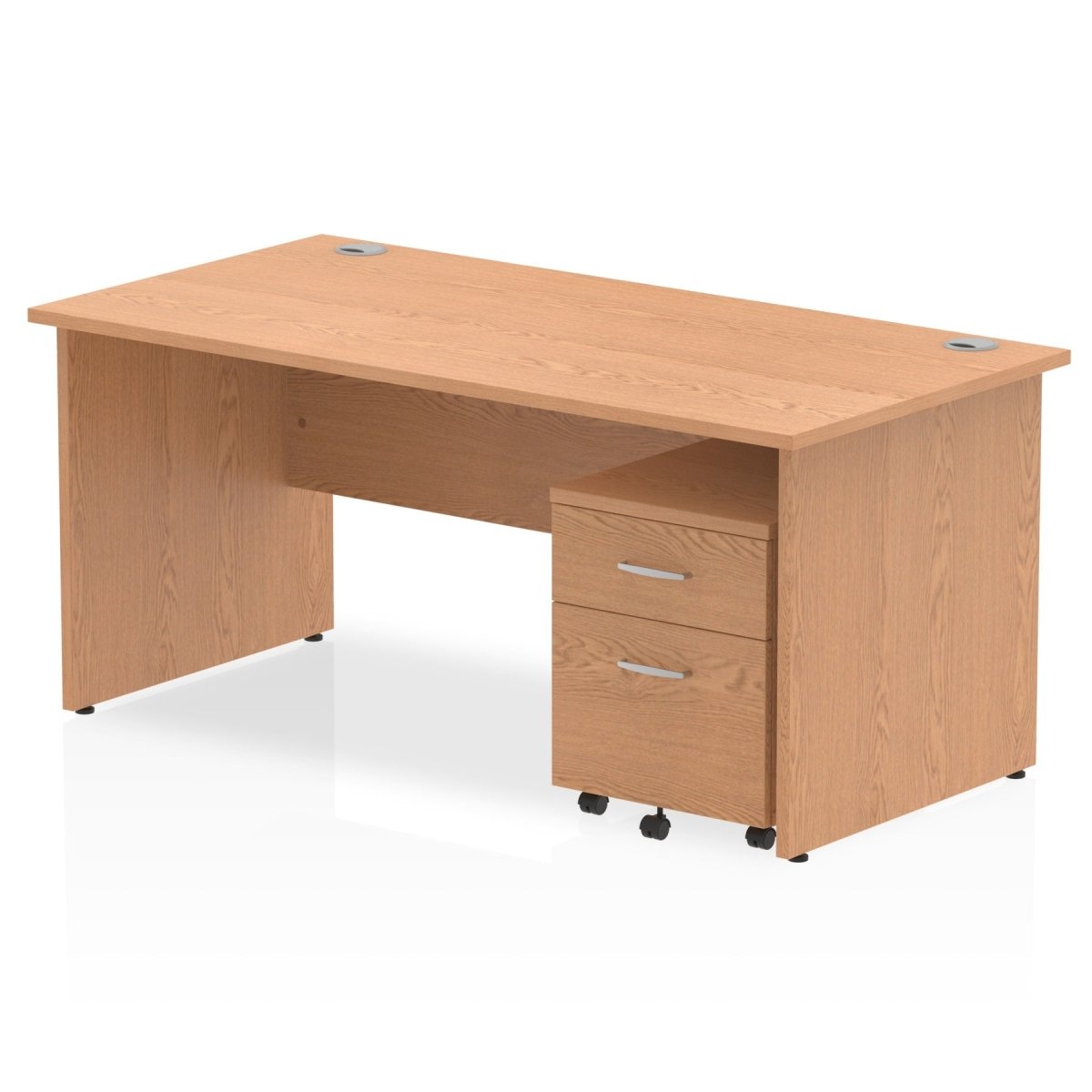 Office furniture impulse-panel-end-straight-desk-with-mobile-pedestal Dynamic  Oak Desk Colour 160 Wide