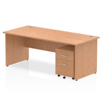 Office furniture impulse-panel-end-straight-desk-with-mobile-pedestal Dynamic  Oak Desk Colour 180 Wide