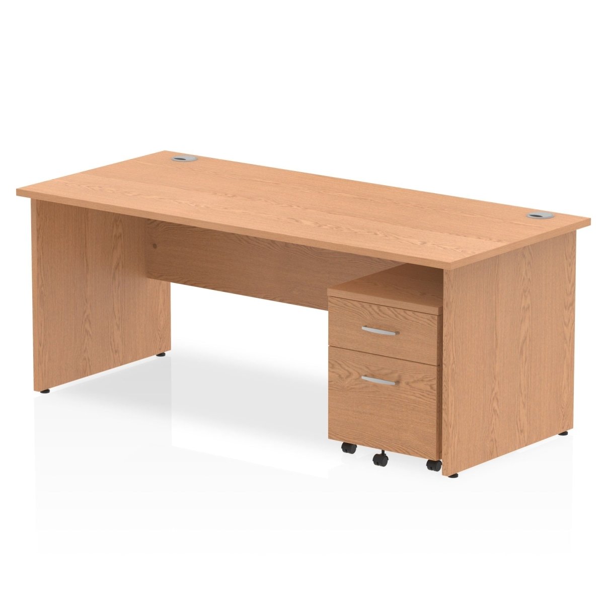 Office furniture impulse-panel-end-straight-desk-with-mobile-pedestal Dynamic  Oak Desk Colour 180 Wide