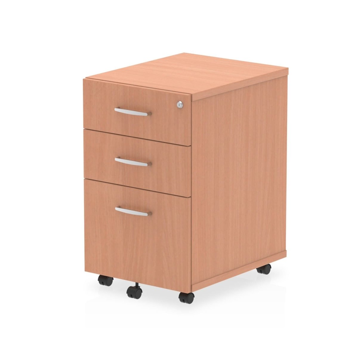 Under Deskl Impulse Wooden Locking Pedestal by Dynamic Beech 3 Drawer 