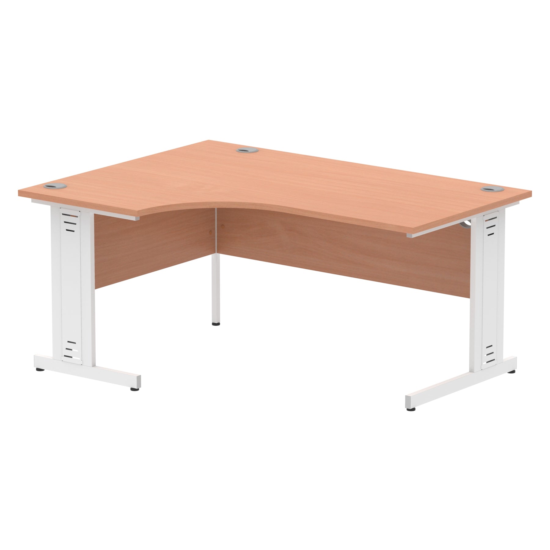 Office furniture impulse-160mm-left-crescent-desk-cable-managed-leg Dynamic  Silver Colour Maple 
