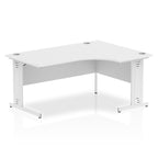 Office furniture impulse-160mm-right-crescent-desk-cable-managed-leg Dynamic  Oak Desk Colour Silver Leg
