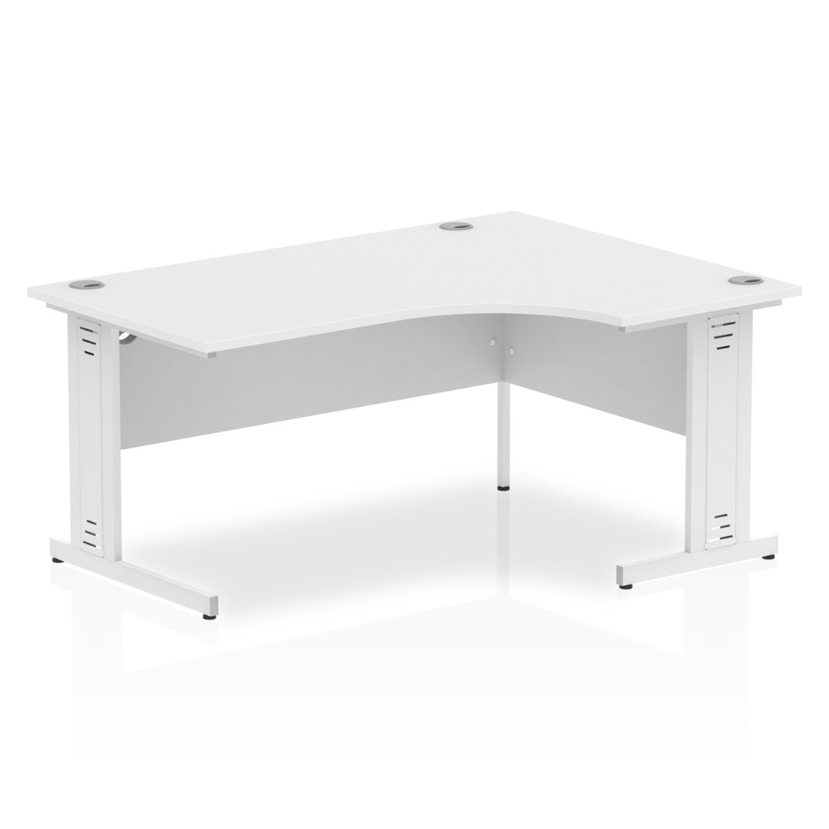 Office furniture impulse-160mm-right-crescent-desk-cable-managed-leg Dynamic  Oak Desk Colour Silver Leg