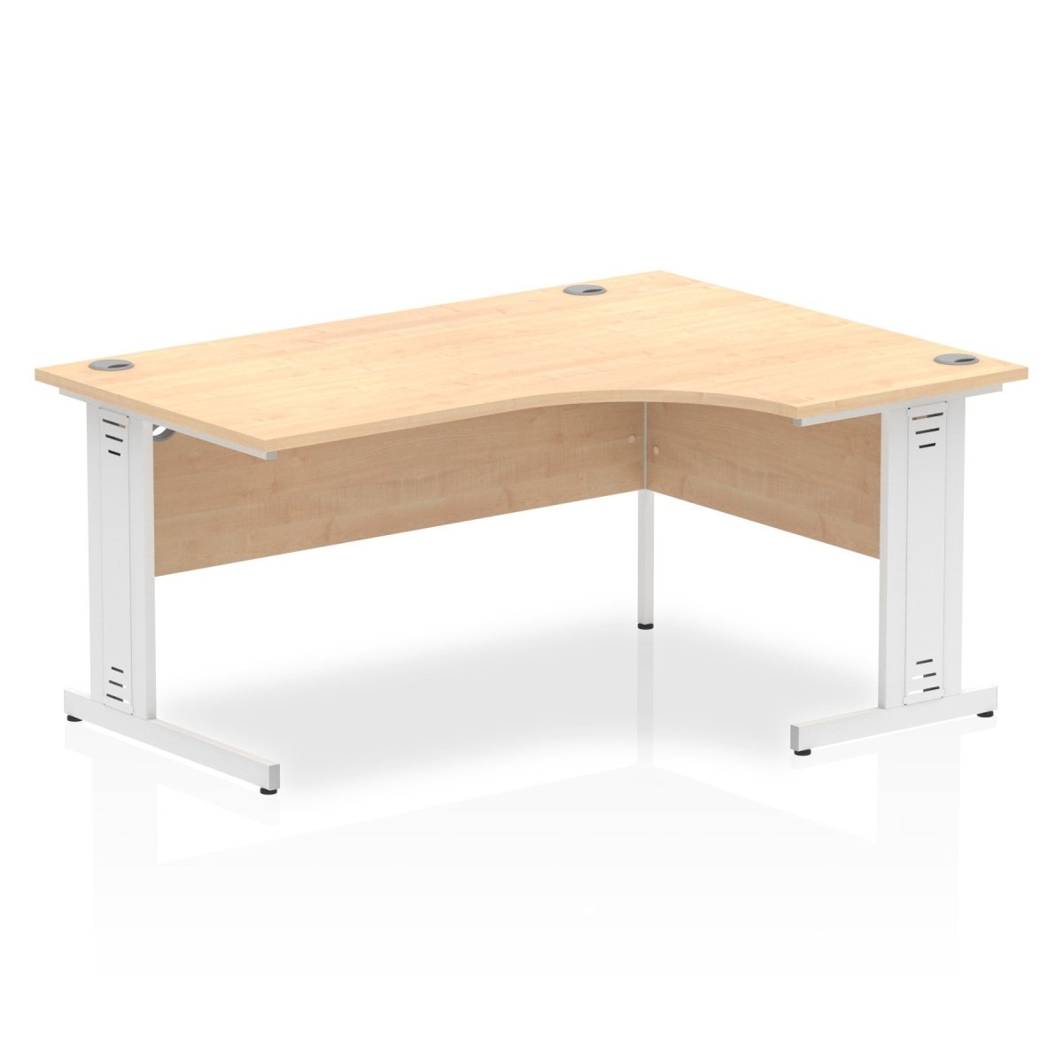 Office furniture impulse-160mm-right-crescent-desk-cable-managed-leg Dynamic  Grey Oak Desk Colour White Leg