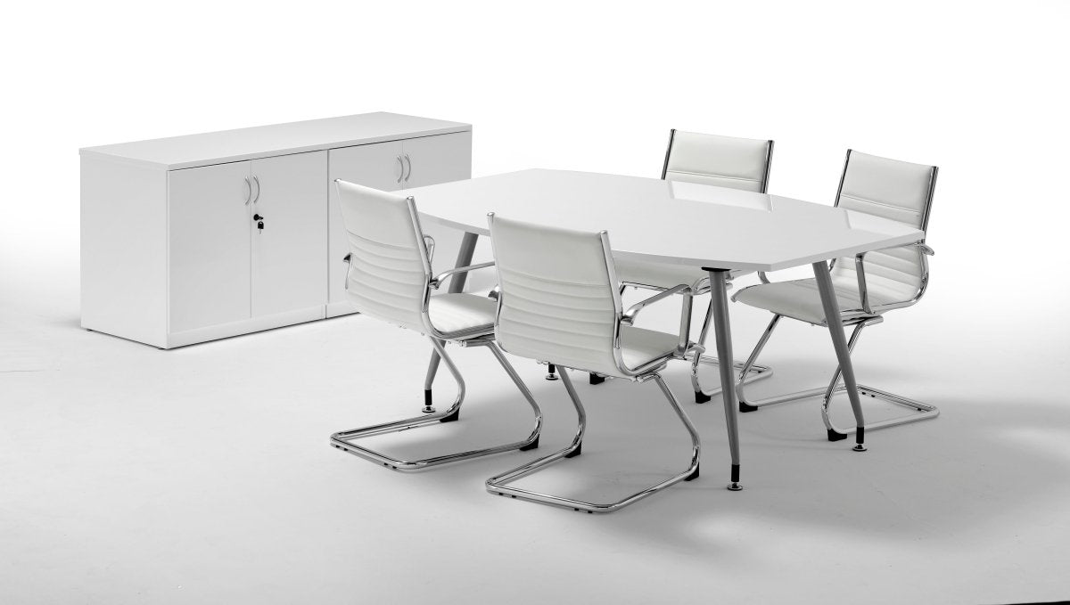 Office furniture high-gloss-writable-boardroom-table Dynamic  Black Desk Colour 240 Wide
