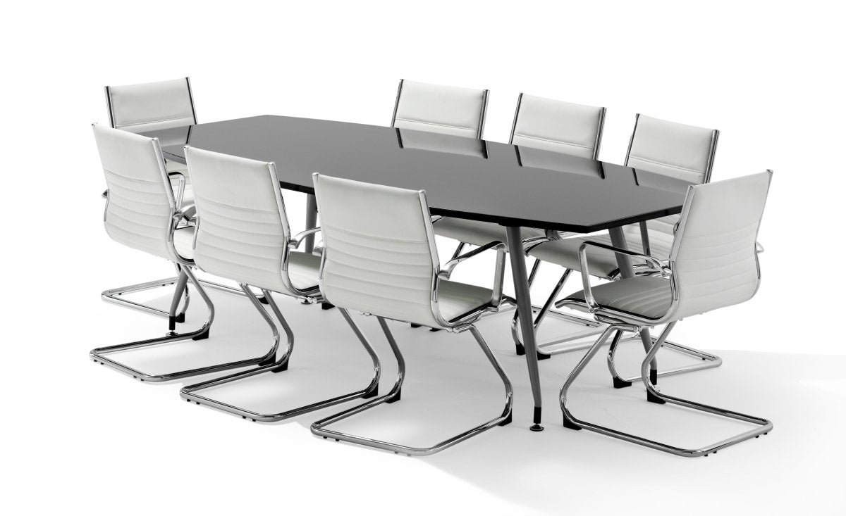 Office furniture high-gloss-writable-boardroom-table Dynamic  White Desk Colour 180 Wide