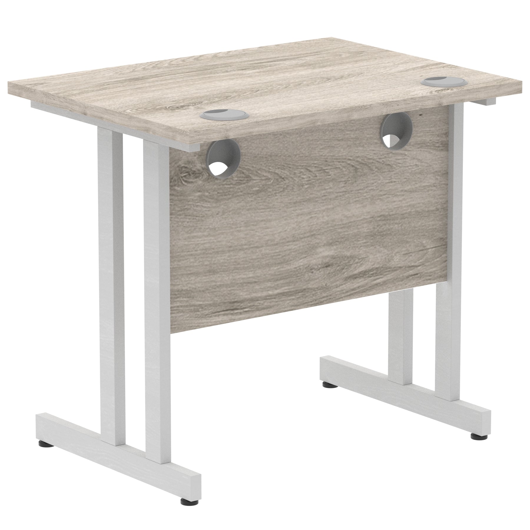 Office furniture impulse-800mm-slimline-desk-cantilever-leg Dynamic  Black Colour Grey Oak 