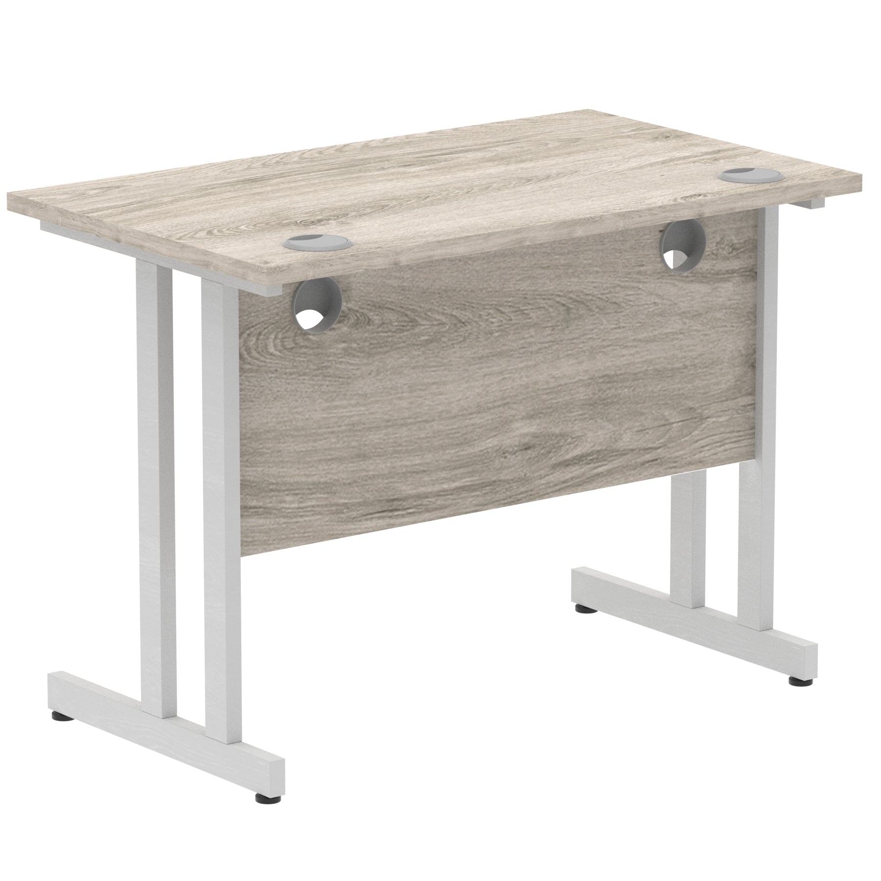 Office furniture impulse-100mm-slimline-desk-cantilever-leg Dynamic  Black Colour Grey Oak 