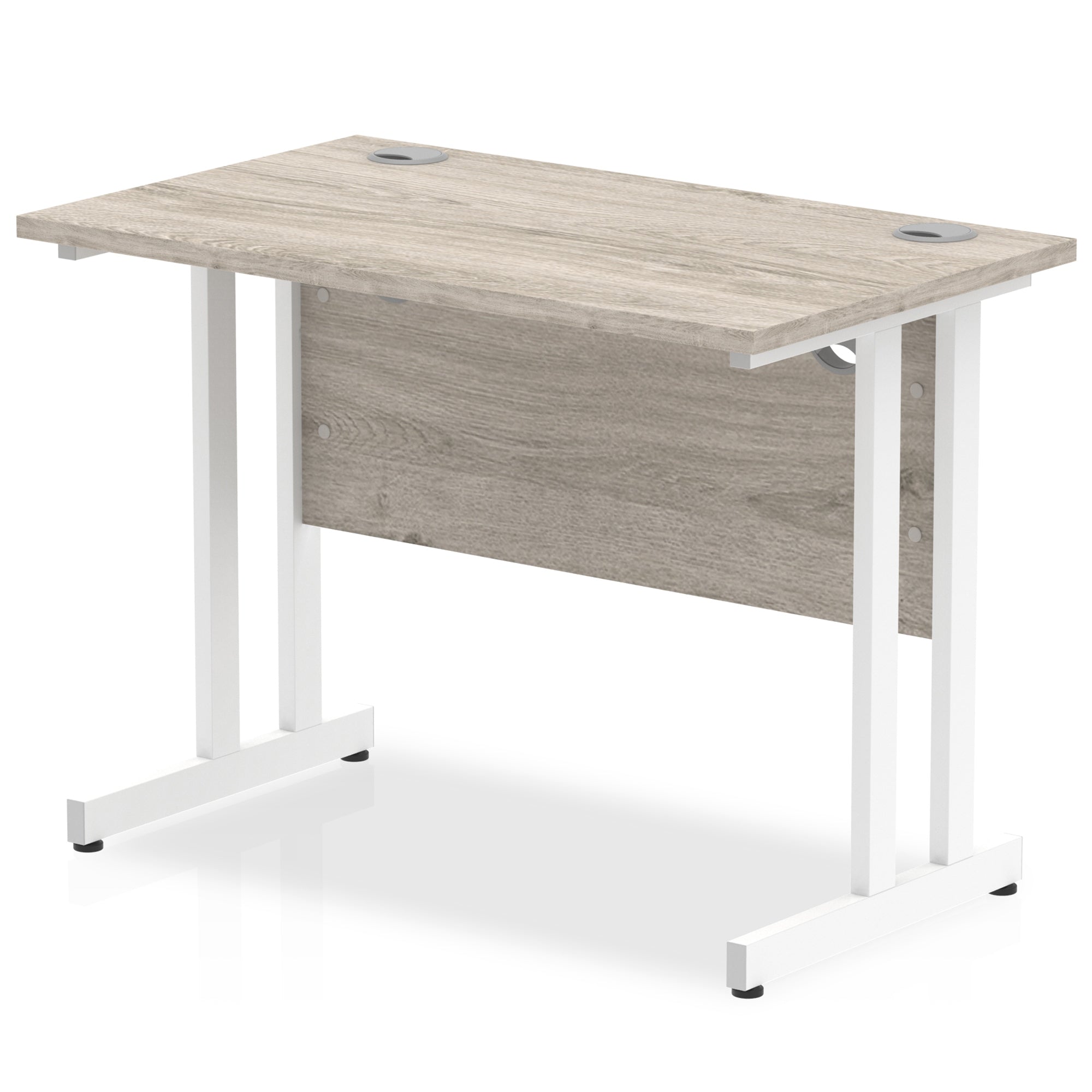 Office furniture impulse-100mm-slimline-desk-cantilever-leg Dynamic  White Colour Grey Oak 