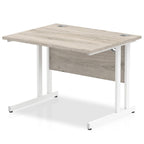 Office furniture impulse-100mm-straight-desk-cantilever-leg Dynamic  White Colour Grey Oak 